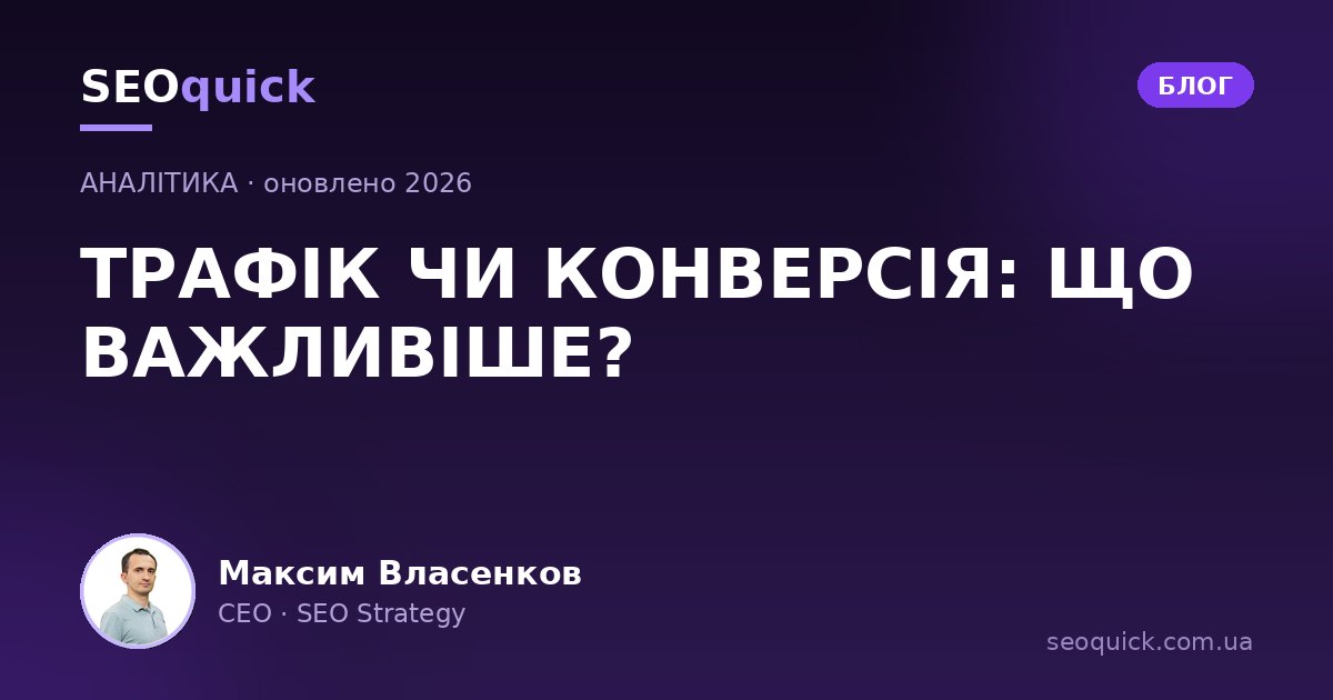 Трафік чи конверсія: що важливіше для бізнесу у 2026 році